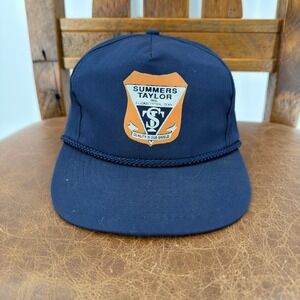 Mohr's Summers Taylor Inc Hat OSFA Navy Blue Good Vintage Rope Strapback Cap